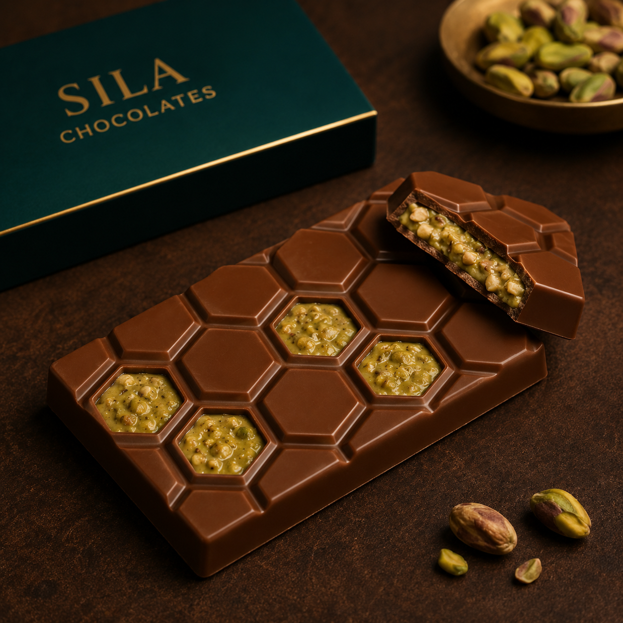 Honeycomb Pistachio Chocolate Bar