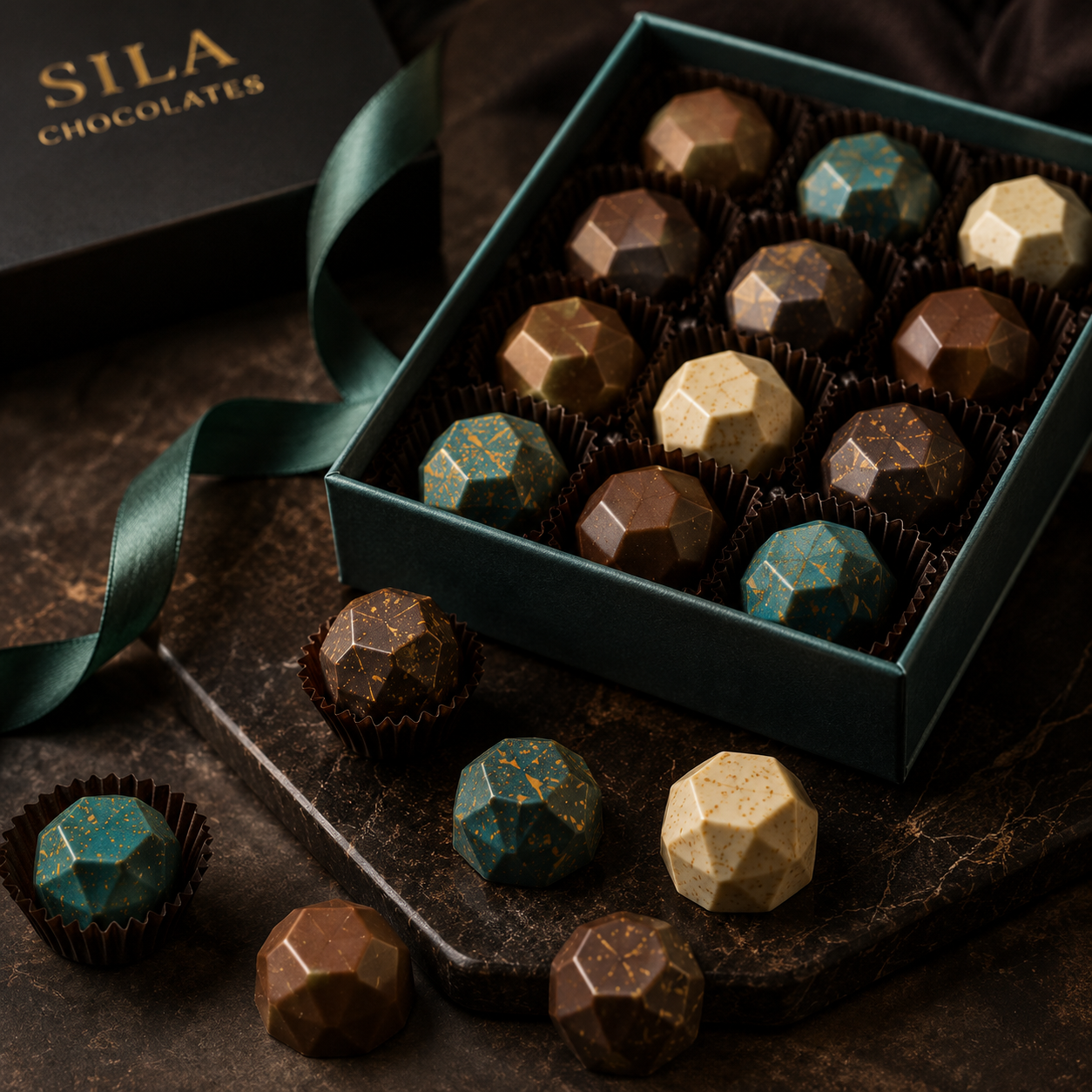 Premium Turquoise Chocolate Box - 12 Pieces